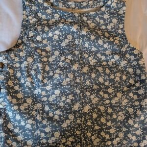 Sezane Honoré Vest/Blouse Two-tone Blue Flower Print - Size 4